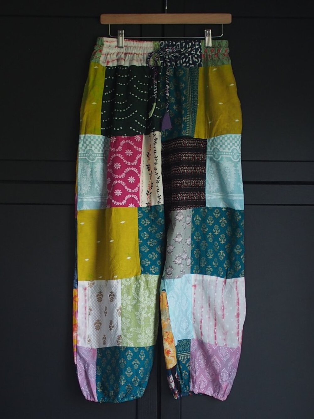 Didi's | Cotton Boho Multi-Print Patchwork High Rise Jogger Pants